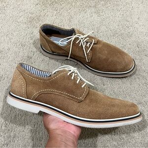 Steve Madden Tan Suede Derby Oxford Shoes Preppy Office Country Club Size 10.5
